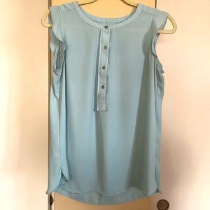 LOFT Sleeveless Ruffle Blouse, Size M